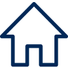 Small icon of a blue house on a white background