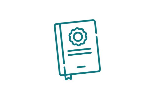Teal icon of a diploma
