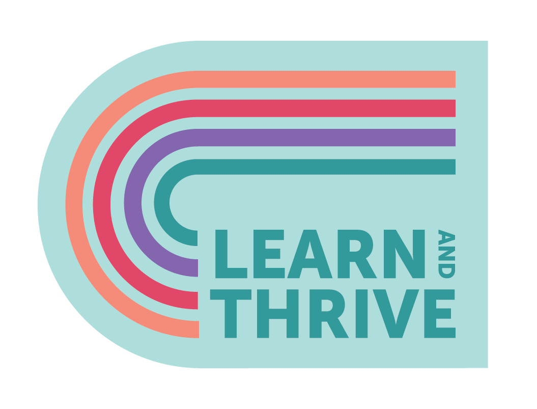 Learn and thrive logo with 4 colours. 